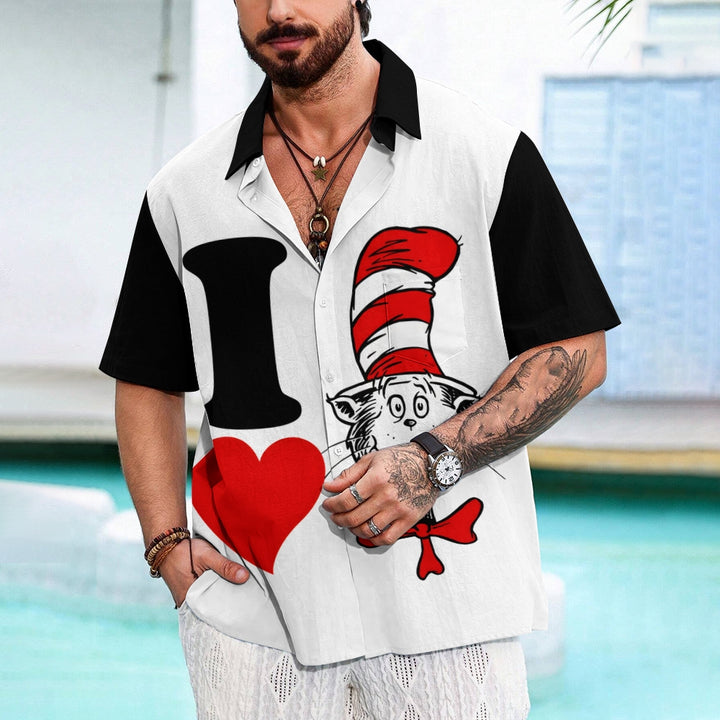 Valentine's Day Love Cartoon Casual Short Sleeve Shirt 2401000104