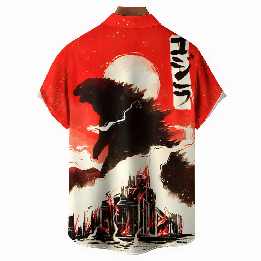 King Of Monsters Casual Short Sleeve Shirt 2401000166