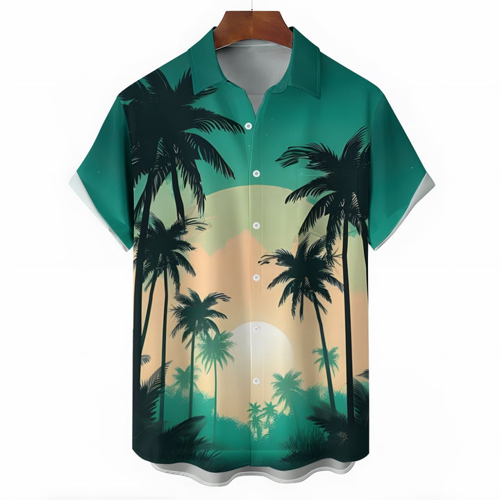 Coconut Grove Print Button Men's Pocket Shirt 2307100669