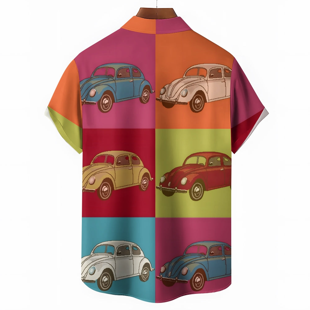 Chemise hawaïenne de vacances à imprimé voiture peinte pour homme 2305106037