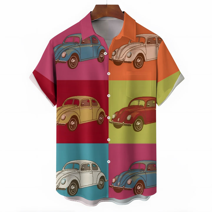 Chemise hawaïenne de vacances à imprimé voiture peinte pour homme 2305106037