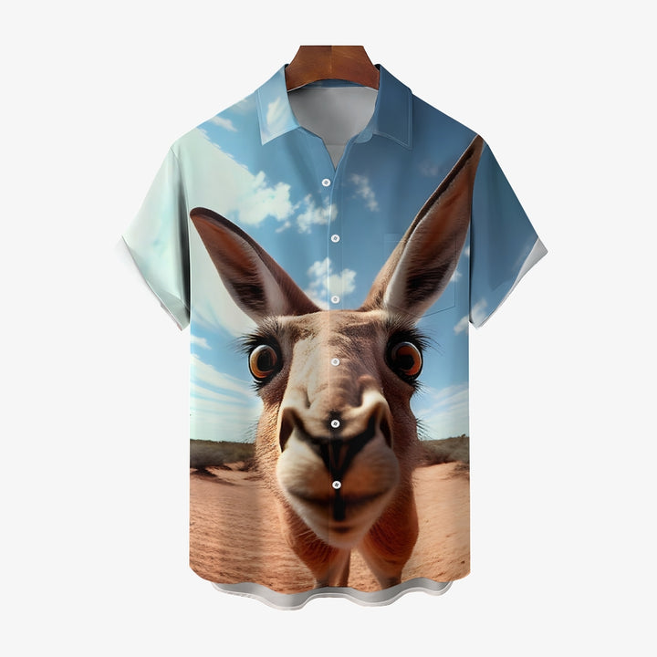 Casual Men's Hawaiian Animal Short Sleeve Shirt 2305105256