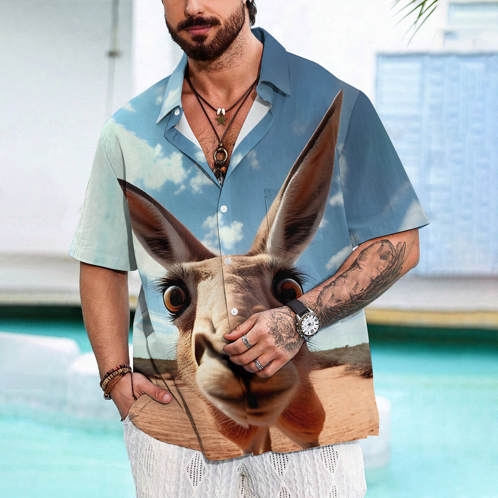 Casual Men's Hawaiian Animal Short Sleeve Shirt 2305105256