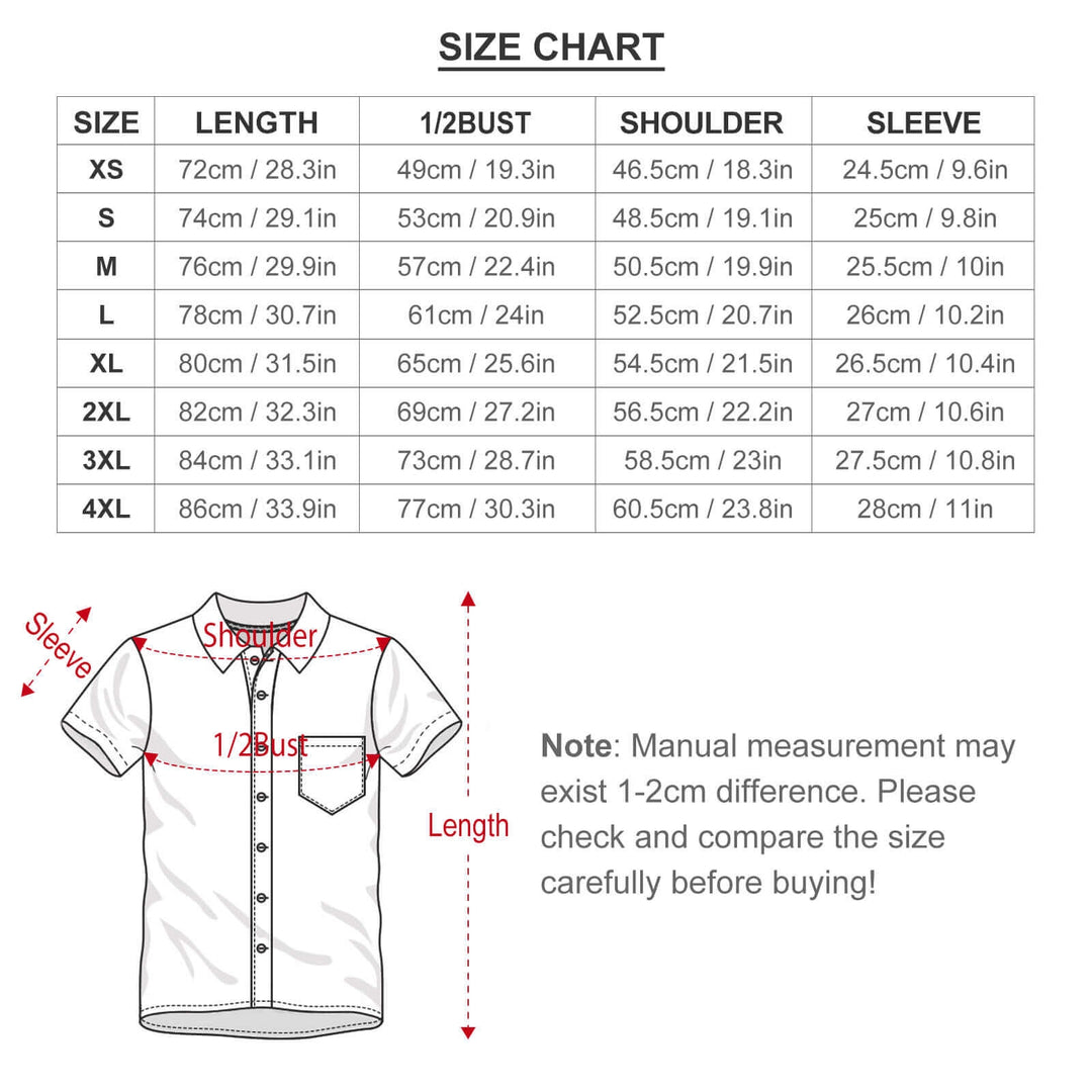 Men's Golden Ratio Printed Casual Short Sleeve Shirt 2306103837