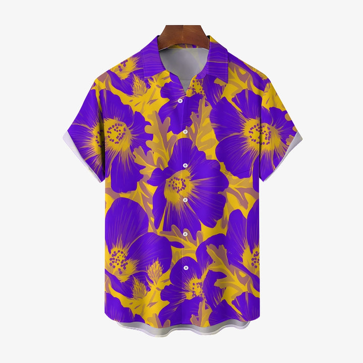 Men's Floral Pattern Casual Short Sleeve Shirt 2402000171
