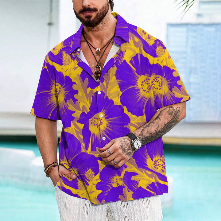 Men's Floral Pattern Casual Short Sleeve Shirt 2402000171