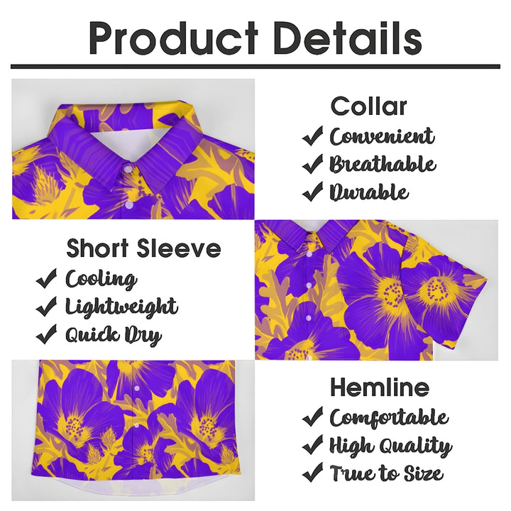 Men's Floral Pattern Casual Short Sleeve Shirt 2402000171