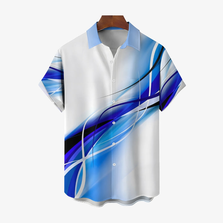 Men's Gradient Casual Short Sleeve Shirt 2310000896