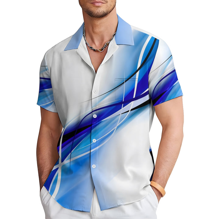 Men's Gradient Casual Short Sleeve Shirt 2310000896