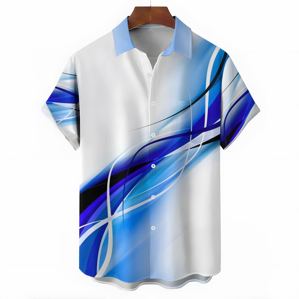 Men's Gradient Casual Short Sleeve Shirt 2310000896