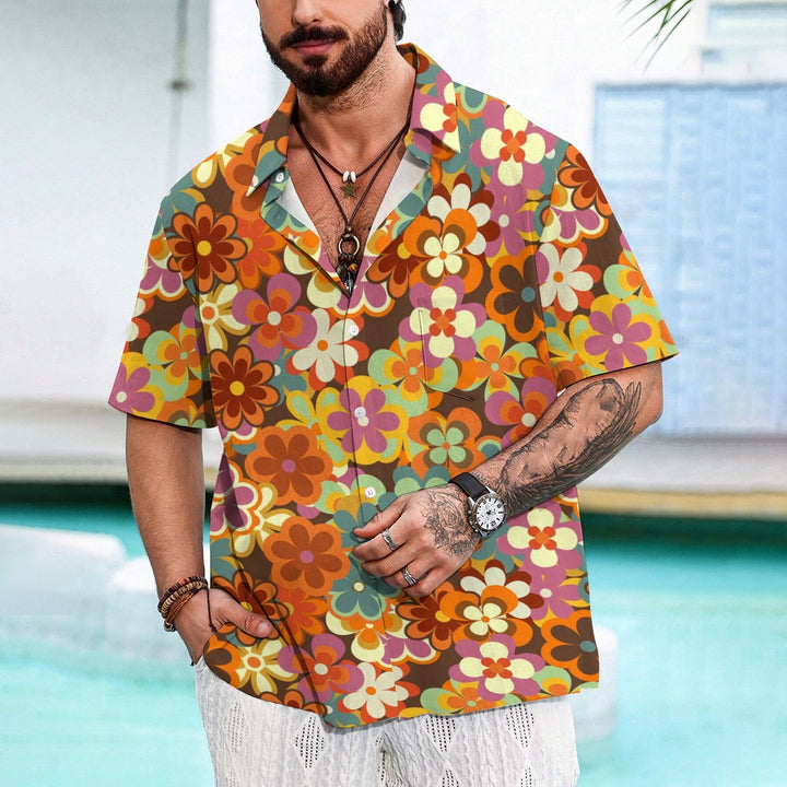 Men's Hawaiian Flowers Casual Short Sleeve Shirt 2402000329