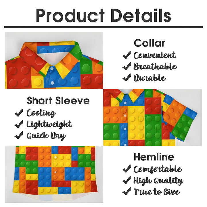 Men's Brick Art Print Resort Hawaiian Shirt 2402000185