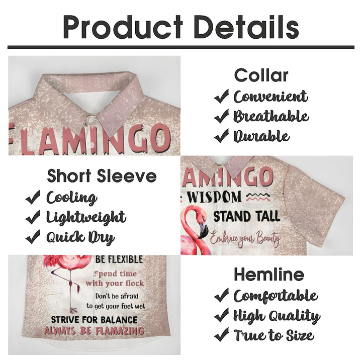 Men's Flamingo Casual Short Sleeve Shirt 2311000280