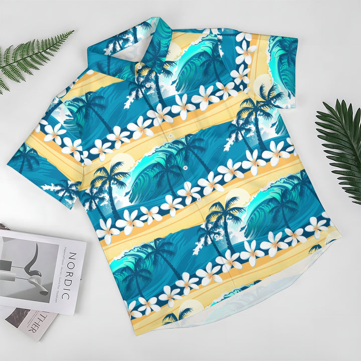 Men's Hawaiian Coconut Palm Casual Short Sleeve Shirt 2311000632
