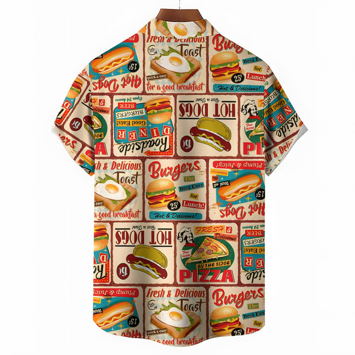 Men's Hamburger Fast Casual Short Sleeve Shirt 2401000253