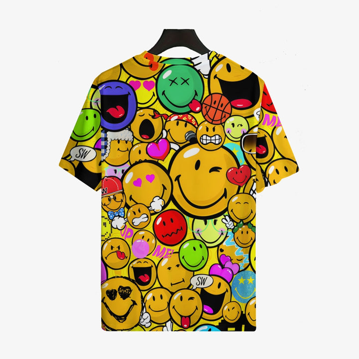 Men's Smiley Print Round Neck Casual T-Shirt 2311000179