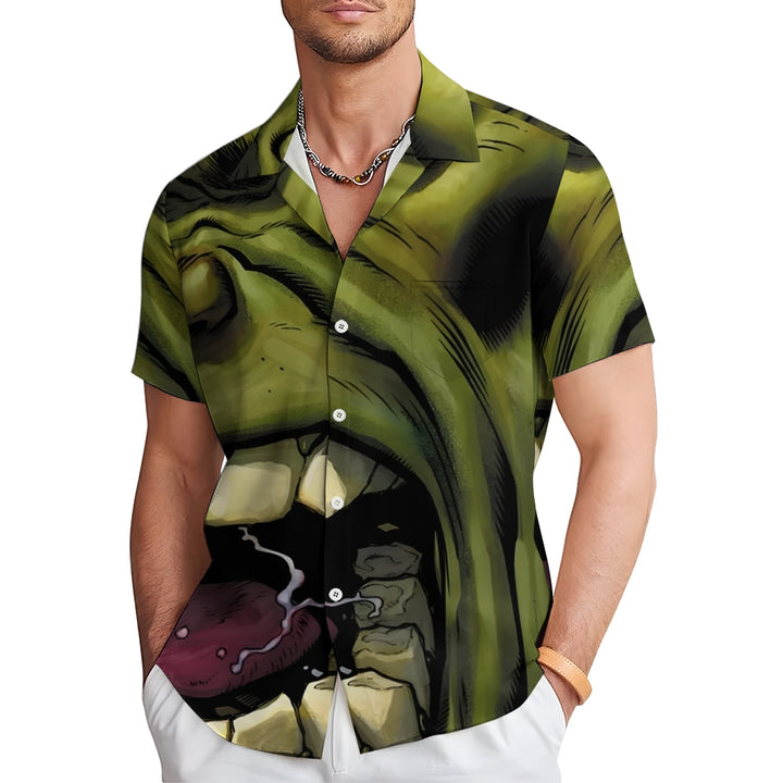 Giant, Role Printed Casual Short Sleeve Shirt 2401000363