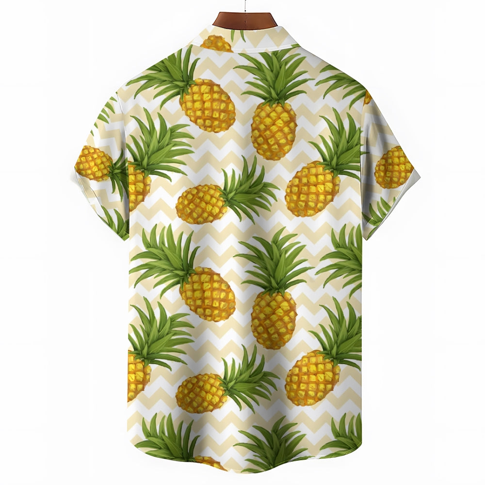 Men's Pineapple Casual Short Sleeve Shirt 2311000523