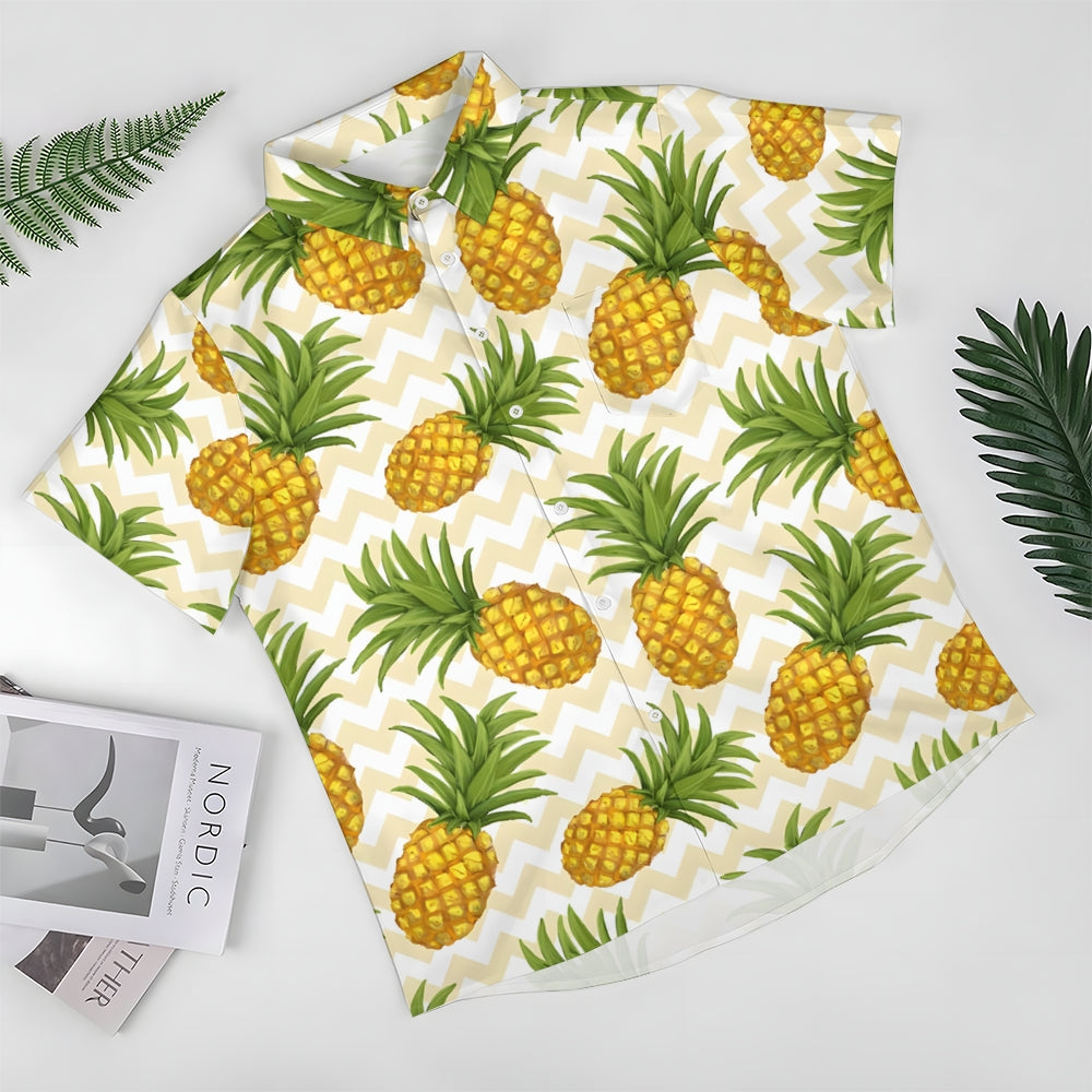 Men's Pineapple Casual Short Sleeve Shirt 2311000523