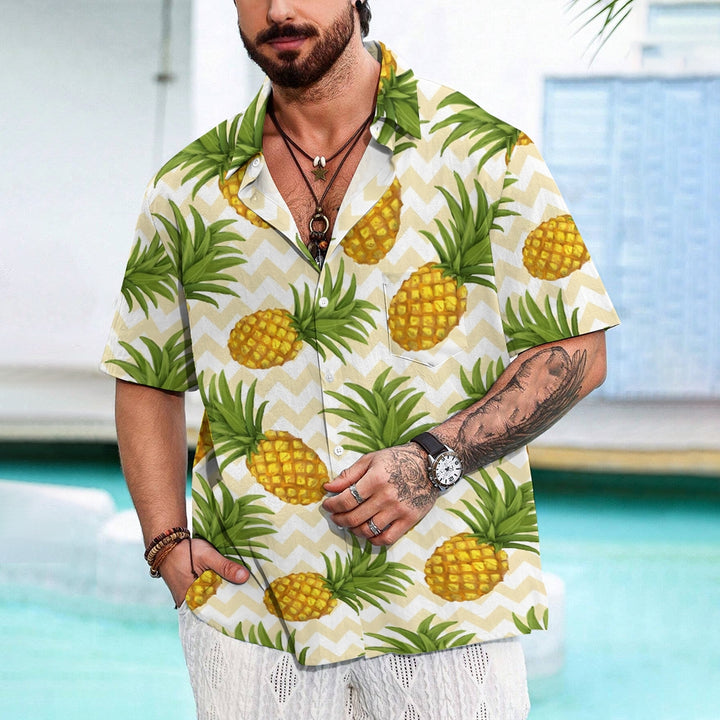 Men's Pineapple Casual Short Sleeve Shirt 2311000523