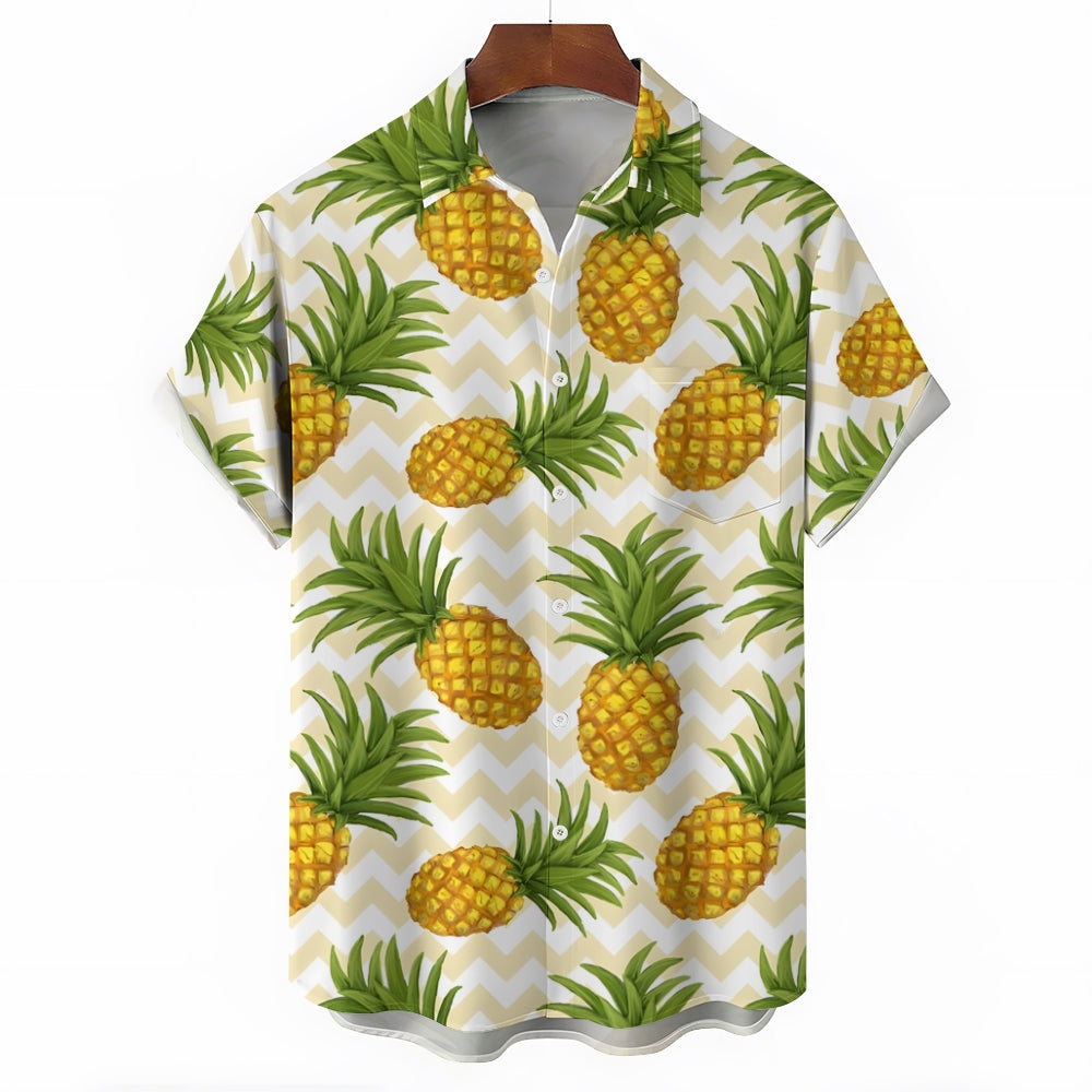 Men's Pineapple Casual Short Sleeve Shirt 2311000523