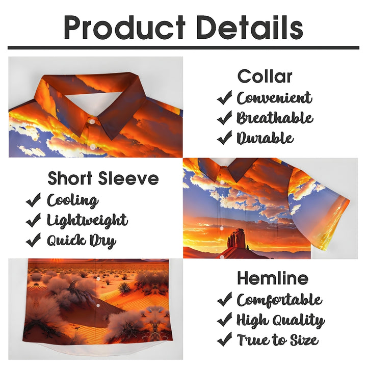 Men's Desert Scenery Casual Short Sleeve Shirt 2401000411