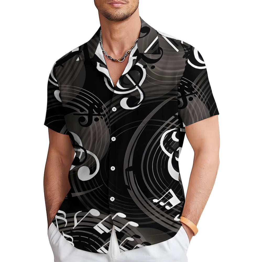 Men's Note Casual Short Sleeve Shirt 2311000230