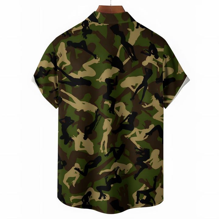 Men's Fun Camouflage Casual Short Sleeve Shirt 2311000402