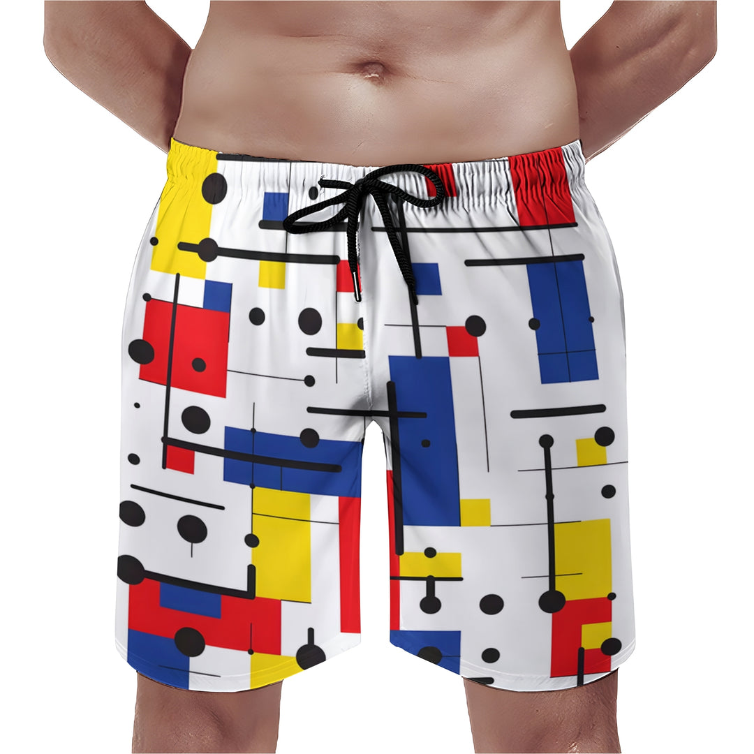 Men's Sports Geometry Beach Shorts 2401000153