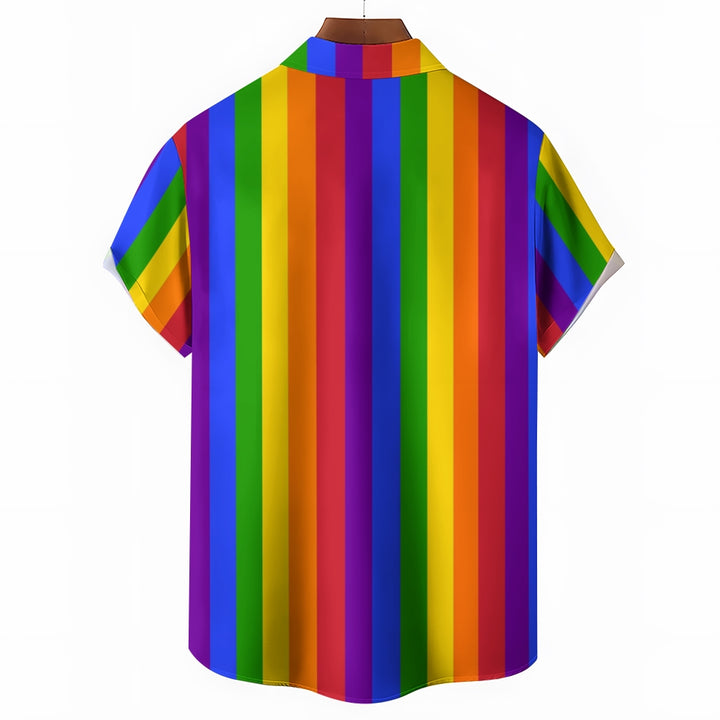 Men's Rainbow Casual Short Sleeve Shirt 2311000740