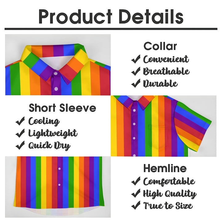 Men's Rainbow Casual Short Sleeve Shirt 2311000740