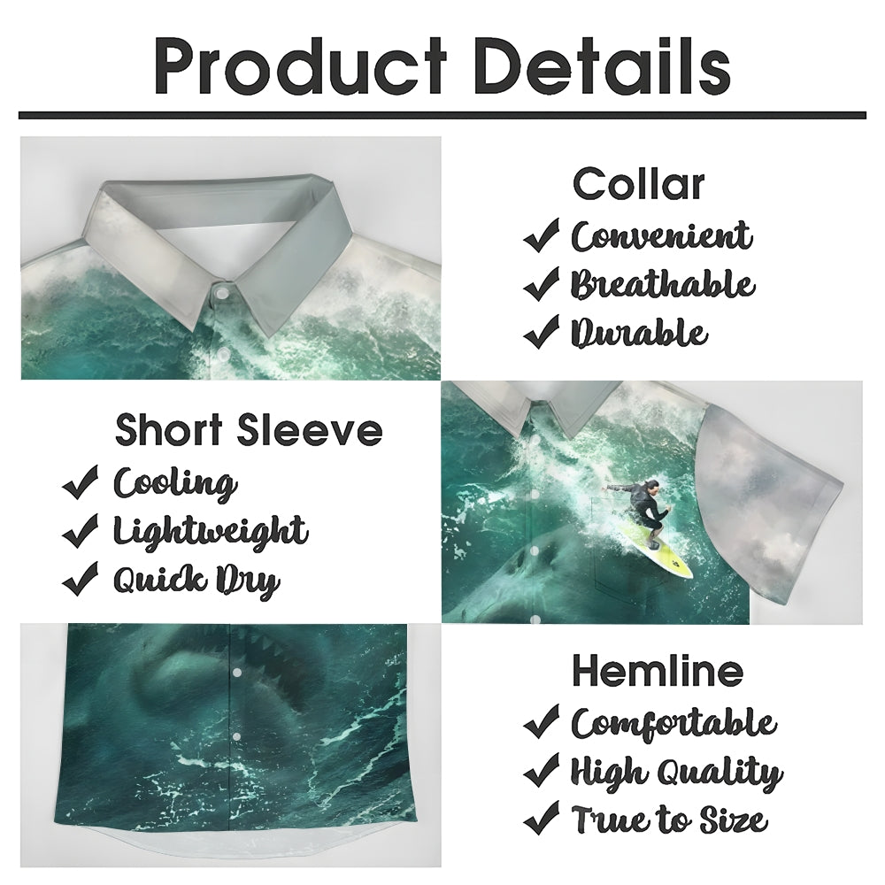 Men's Shark Casual Short Sleeve Shirt 2401000078