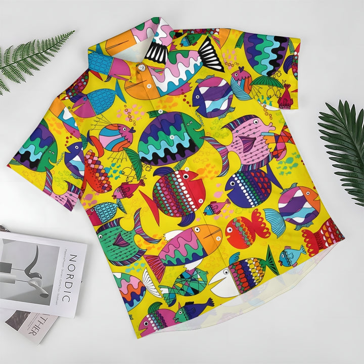 Colorful Fish Casual Short Sleeve Shirt 2402000347