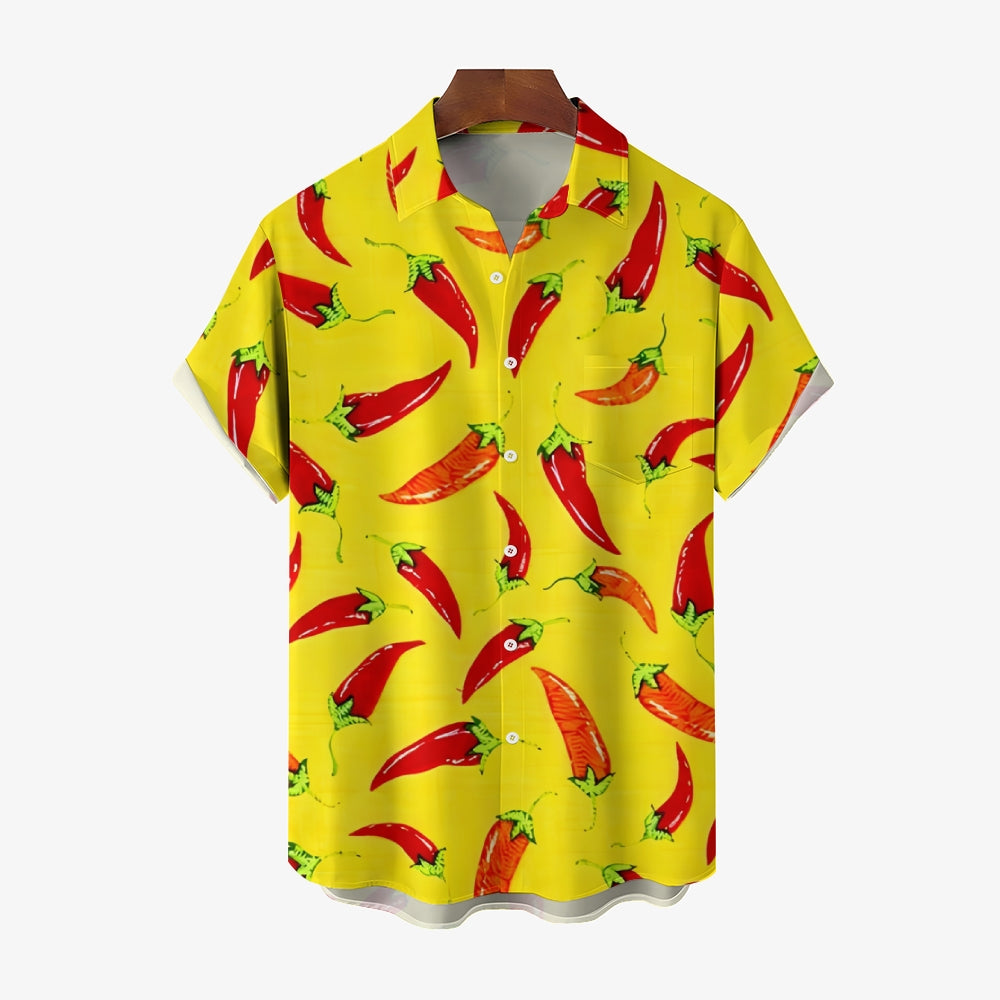 Cartoon Pepper Gonzo The Muppets Inspired Short Sleeve Button-Down Shirt 2401000324