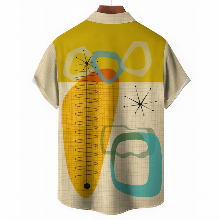 Geometric Casual Short Sleeve Shirt 2311000122