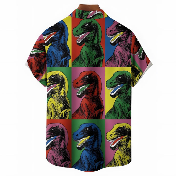 Dinosaur Casual Chest Pocket Short Sleeved Shirt 2310000192