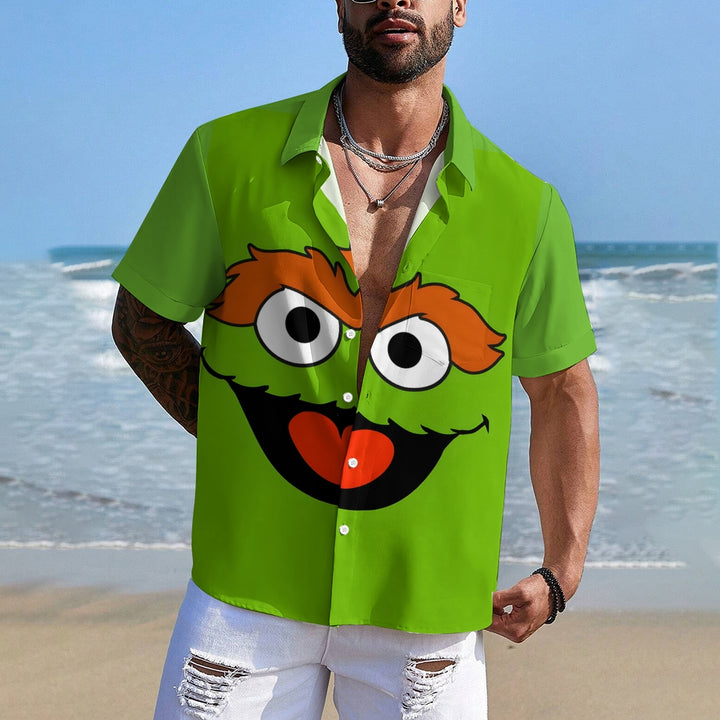 Casual Short-Sleeved Shirt Worn By Cartoon Characters With Friends 2401000301