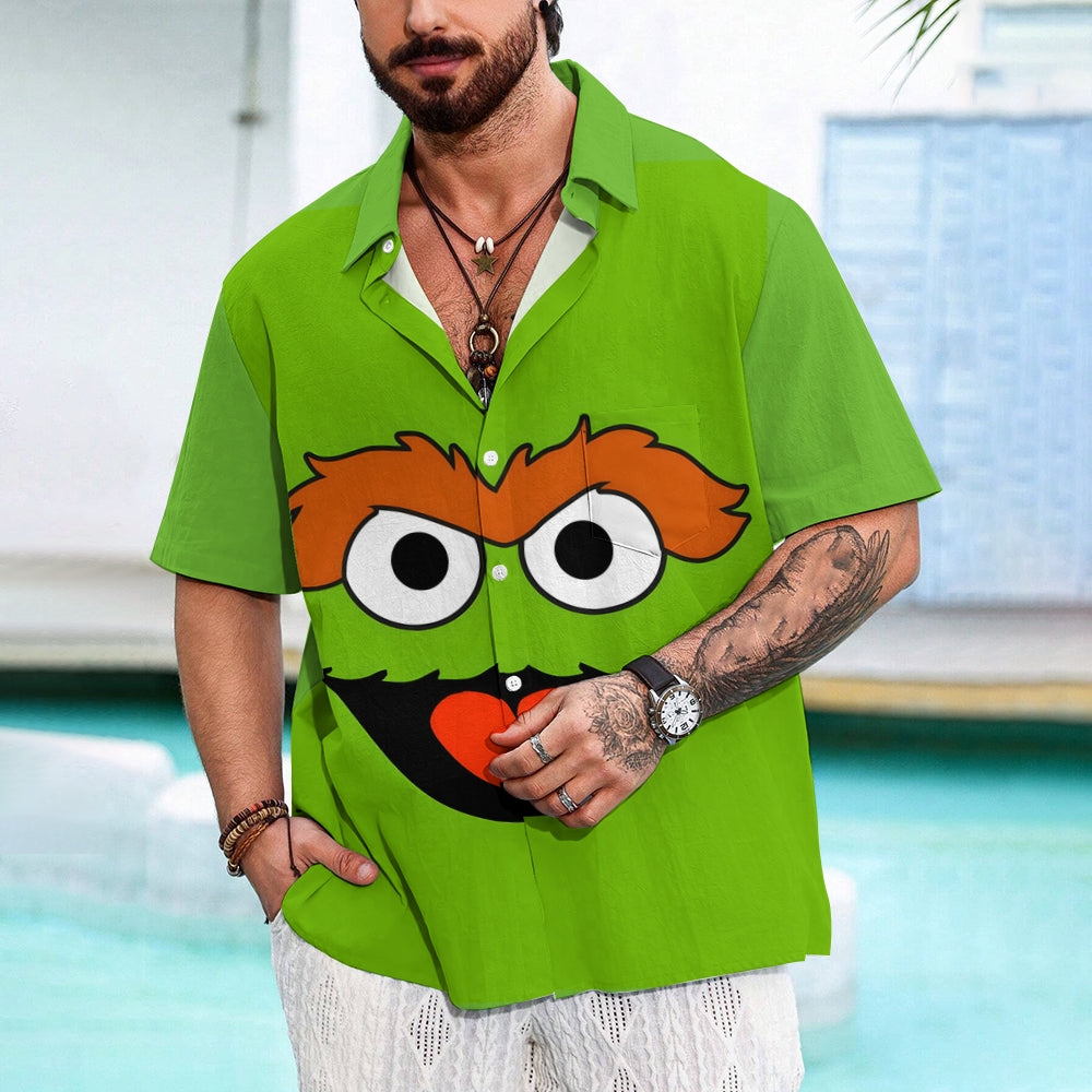 Casual Short-Sleeved Shirt Worn By Cartoon Characters With Friends 2401000301