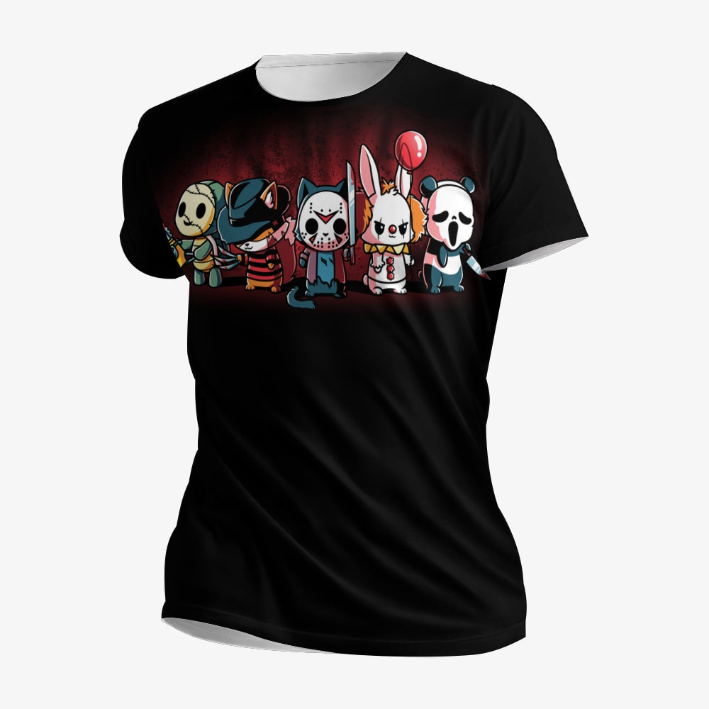 Men's Q Version Horror Character Print Crew Neck Casual T-Shirt 2403000465
