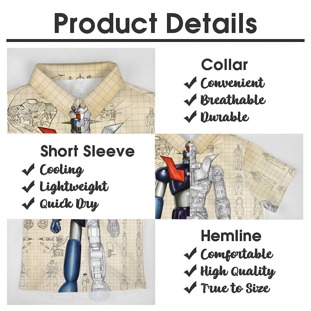 Casual Fun Print Chest Pocket Short Sleeve Shirt 2309000455