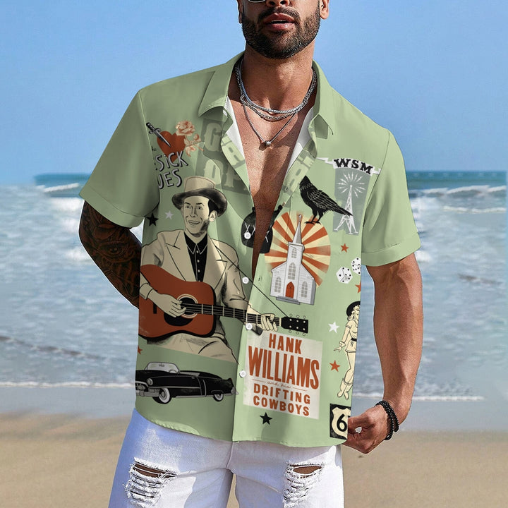 Men's Classic Vintage Lovesick Blues Guitar Hawaiian Shirts 2402000167