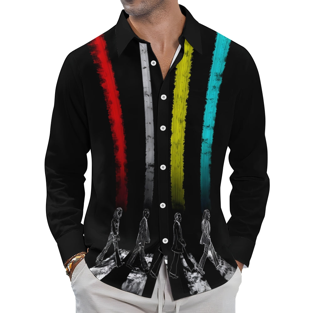 Men's Musical Long Sleeve Pocket Shirt 2405002138