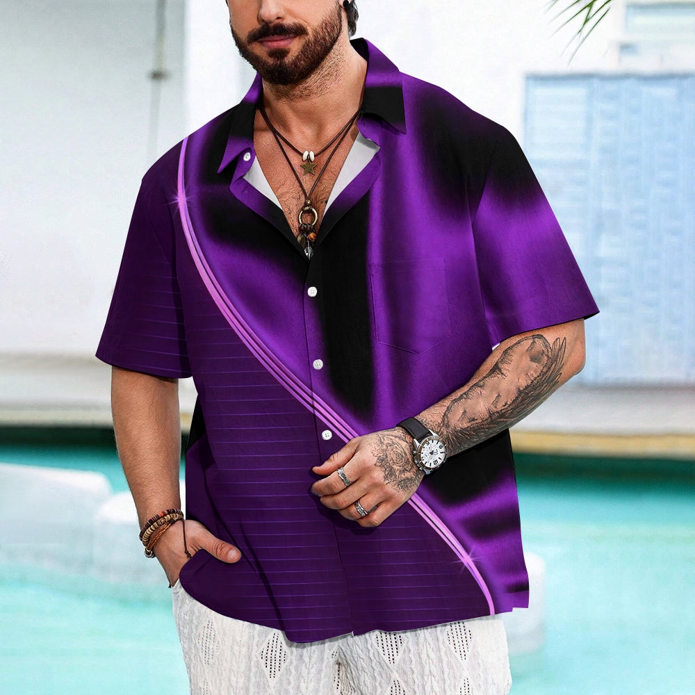 Men's Texture Casual Short Sleeve Shirt 2401000063