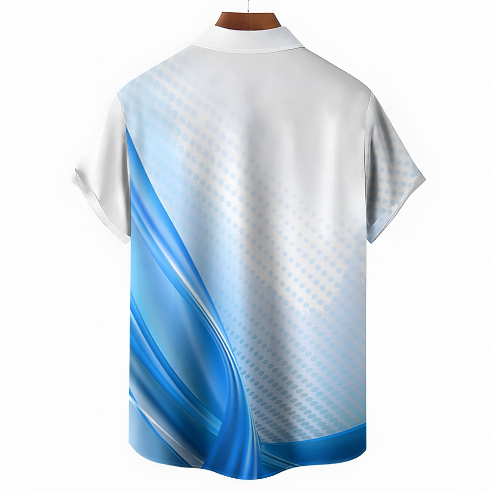 Men's Texture Casual Short Sleeve Shirt 2401000080