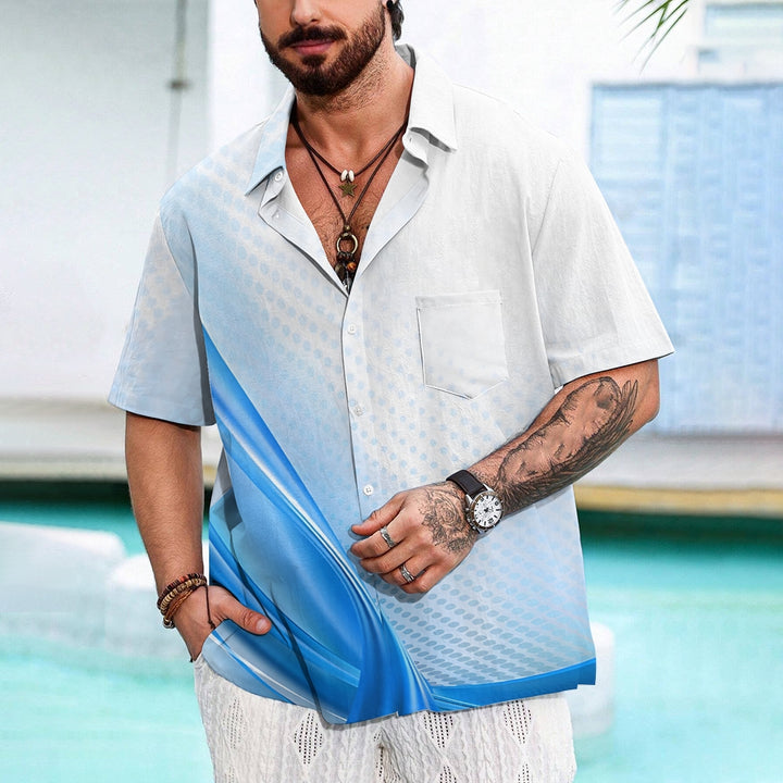 Men's Texture Casual Short Sleeve Shirt 2401000080