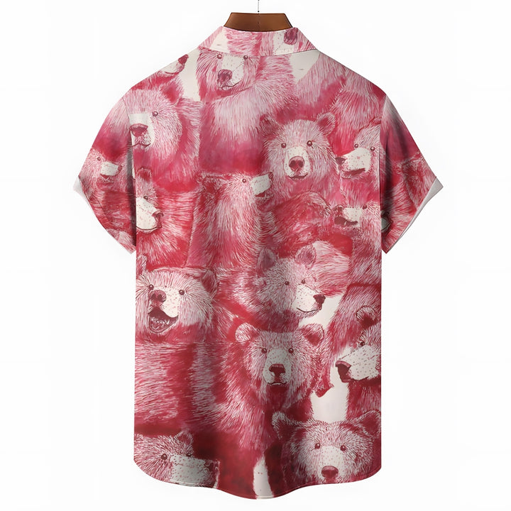 Men's Bears Casual Short Sleeve Shirt 2403000003