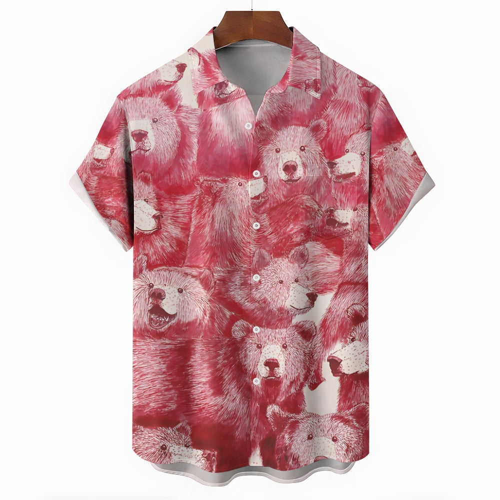 Men's Bears Casual Short Sleeve Shirt 2403000003