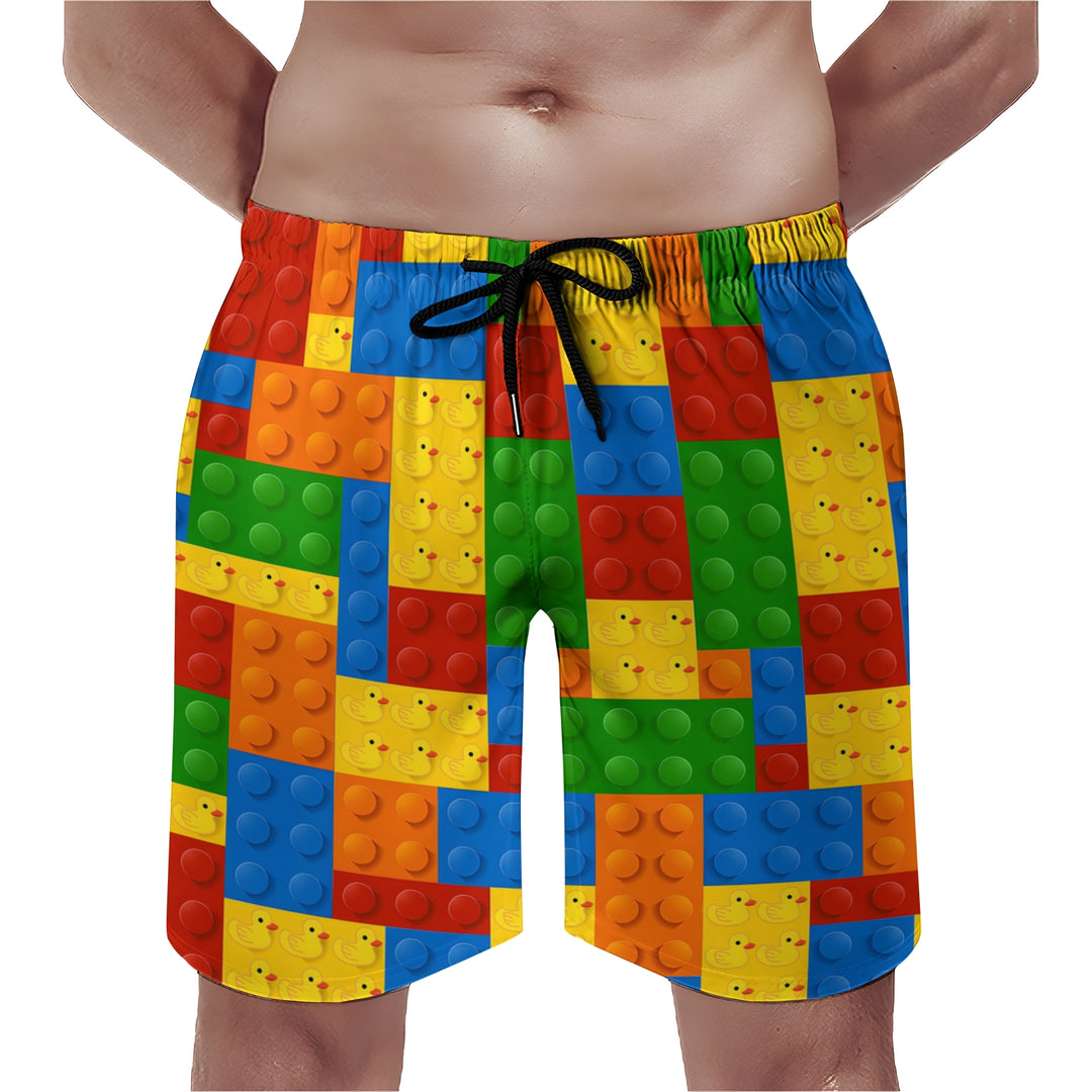 Men's 3D Building Blocks Sports Fashion Beach Shorts 2311000677