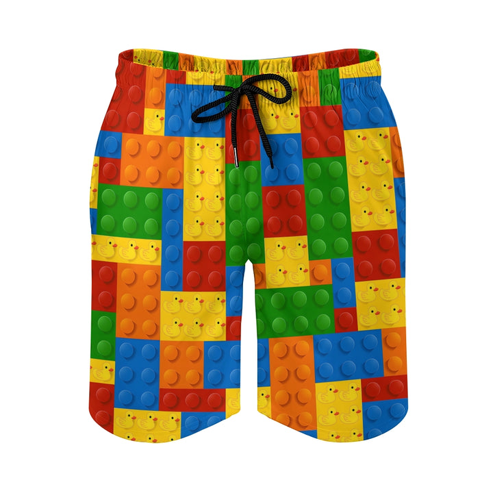 Men's 3D Building Blocks Sports Fashion Beach Shorts 2311000677