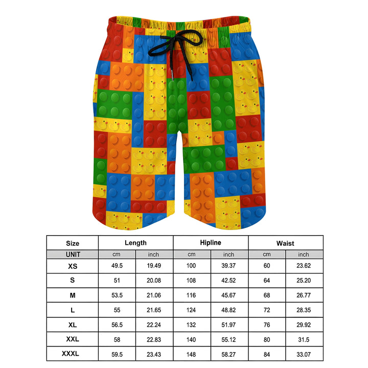 Men's 3D Building Blocks Sports Fashion Beach Shorts 2311000677